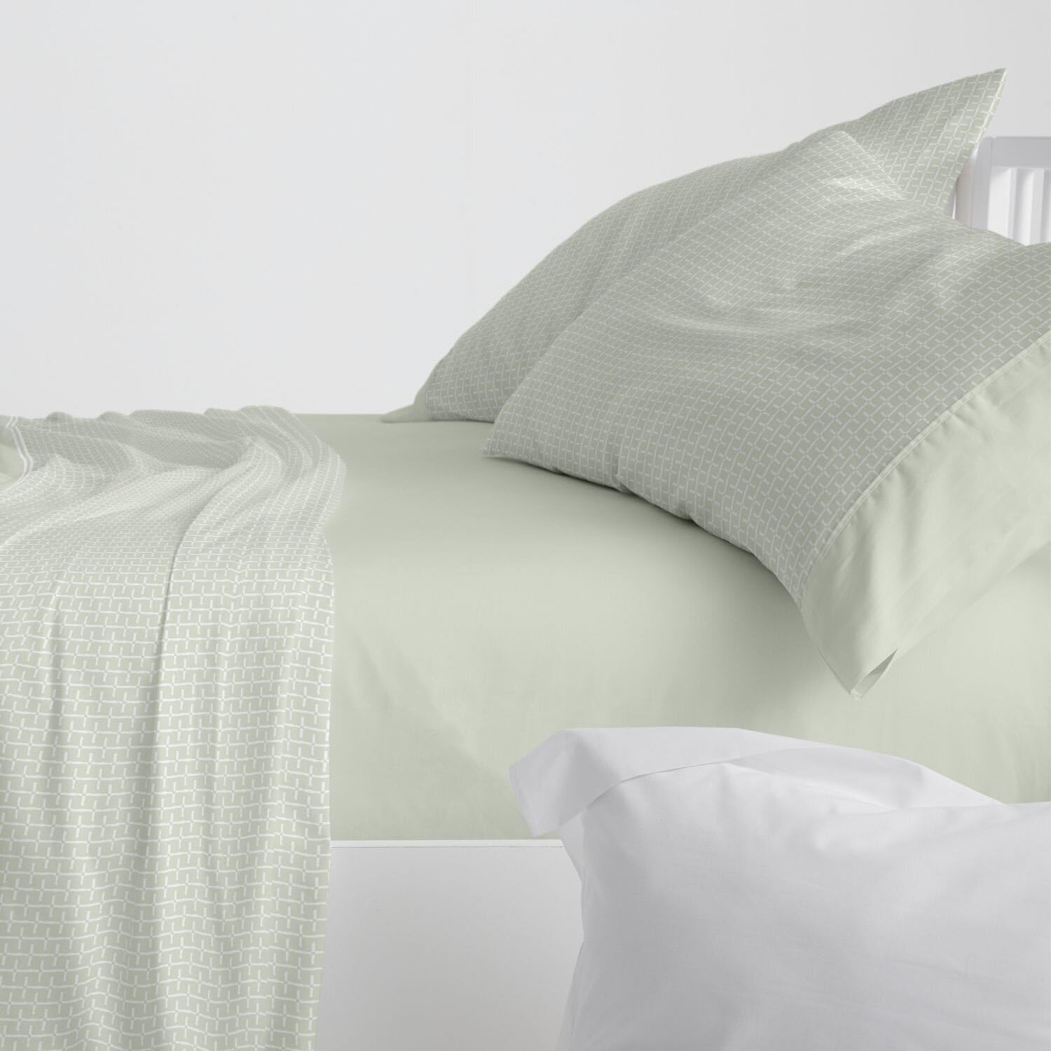 Burrito Blanco | Juego de sábanas | Cama de 180cm. (+Medidas Disponibles) | Diseño 540 | Color Oliva (180x190/200cm.)