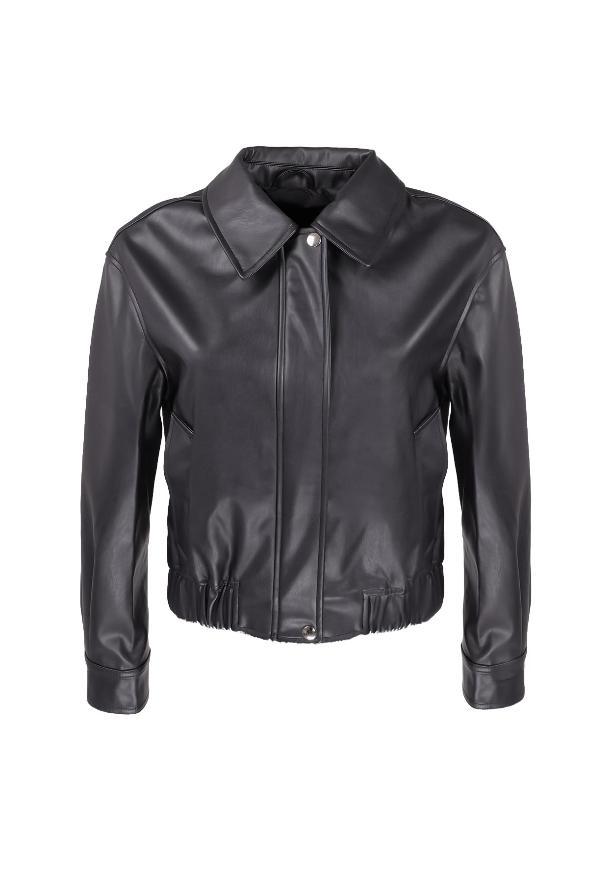 QUEEN HELENA Giacca di Pelle Giubbino Corto Giacchetta Biker Leggera Casual Donna Y4006