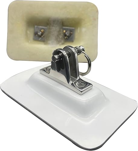 Miniatura 2 de DSCRAFT Bisagra de cubierta superior de acero inoxidable 316 BiminiTop Hardware de montaje con base de fibra de vidrio Juego de 2 piezas para barco