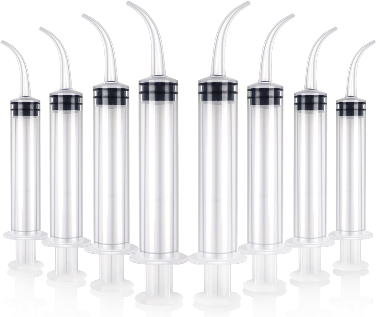 4pcs Disposable Dental Irrigation Syringe with Curved Tip