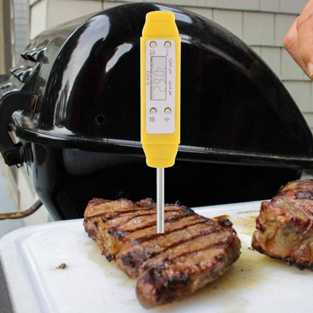 review Maxmartt 1Pc Instant Reading Digital Food Thermometer Kitchen Cooking BBQ Meat Probe(Yellow)