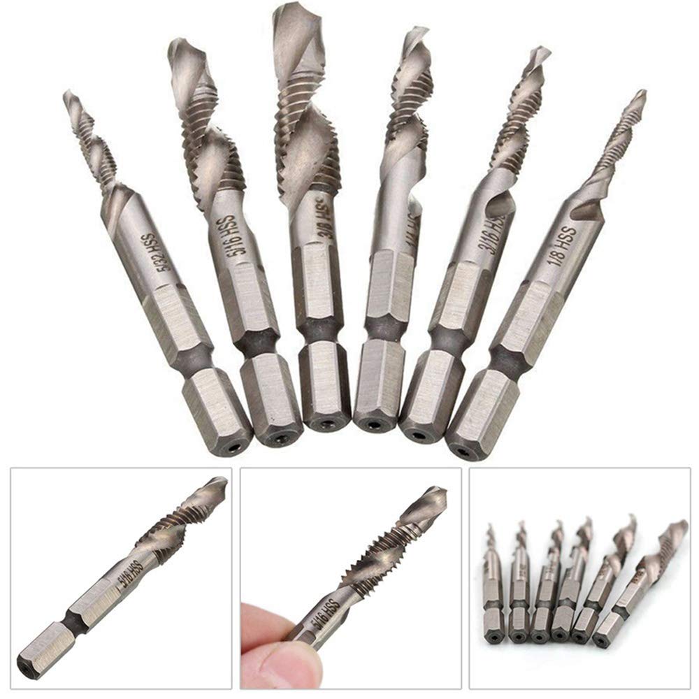 6 Pz M3-M10 Filettatura HSS Combinazione Punta Da Trapano Set - Foto 10
