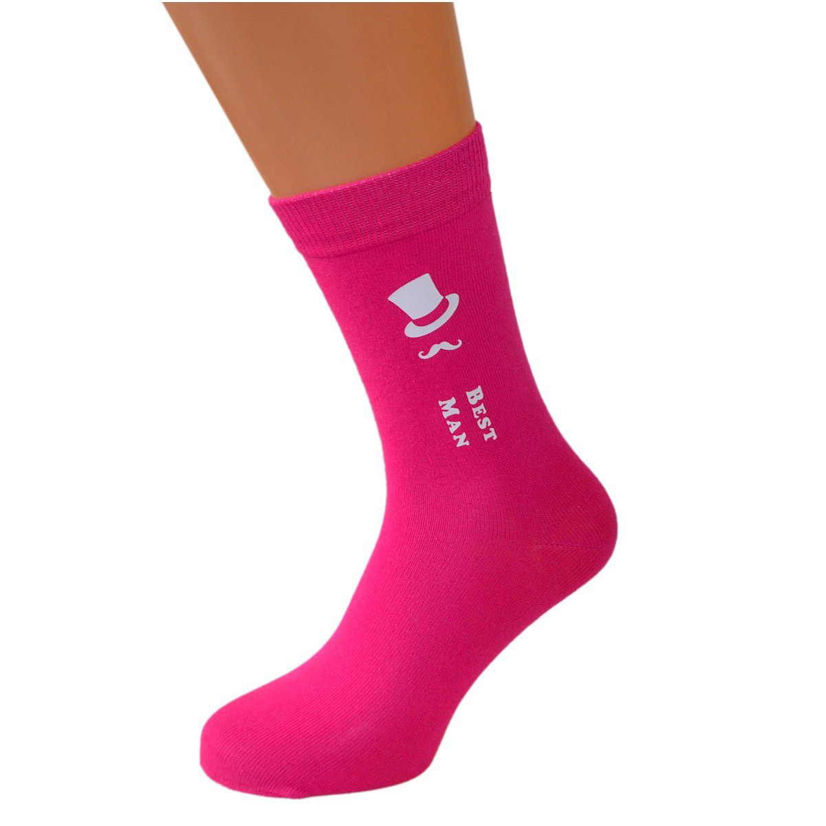 GTR-Prestige Giftware Top Hat & Moustache Mens Hot Pink Wedding Socks Adult Size UK 6-12 Euro 39-46 (Groom)