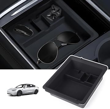 Center Console Organizer Tray Compatible with Tesla Model Y/Model 3 2021-2023,Can be Stored Coin, Sunglass and Earphones Interior Accessories Not for Model Y Juniper and Model 3 Highland