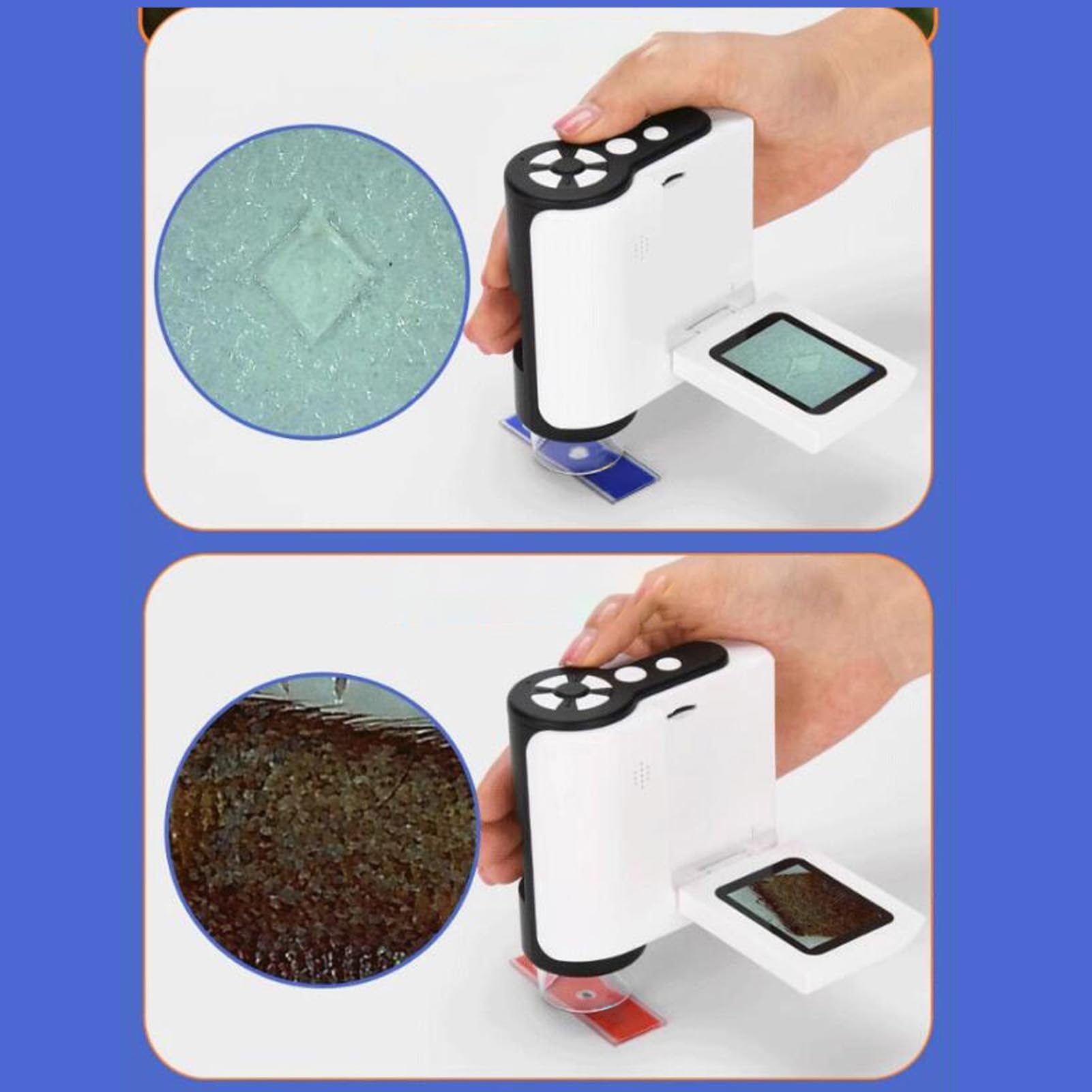 AMONIDA Microscopio per Bambini, Microscopio Digitale Portatile 1000X con Registrazione Video su Schermo a Colori da 2 Pollici, Ideale per l'esplorazione Scientifica (WHITE)