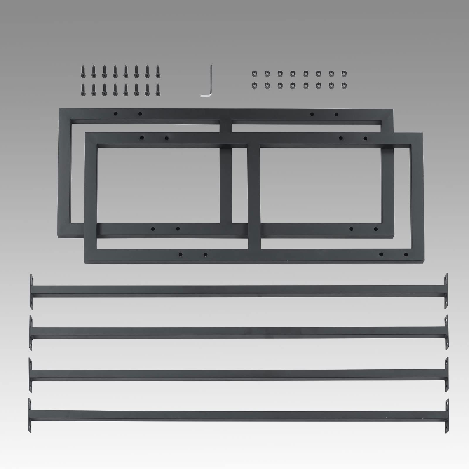 Stahlholz Scaffale per 4 casse di bevande, estremamente stabile, in legno di alta qualità, design sostenibile grazie al bambù e all'acciaio inox