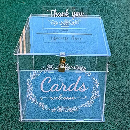 Caja grande de acrílico para tarjetas de boda para evitar pérdidas de sobres en recepciones