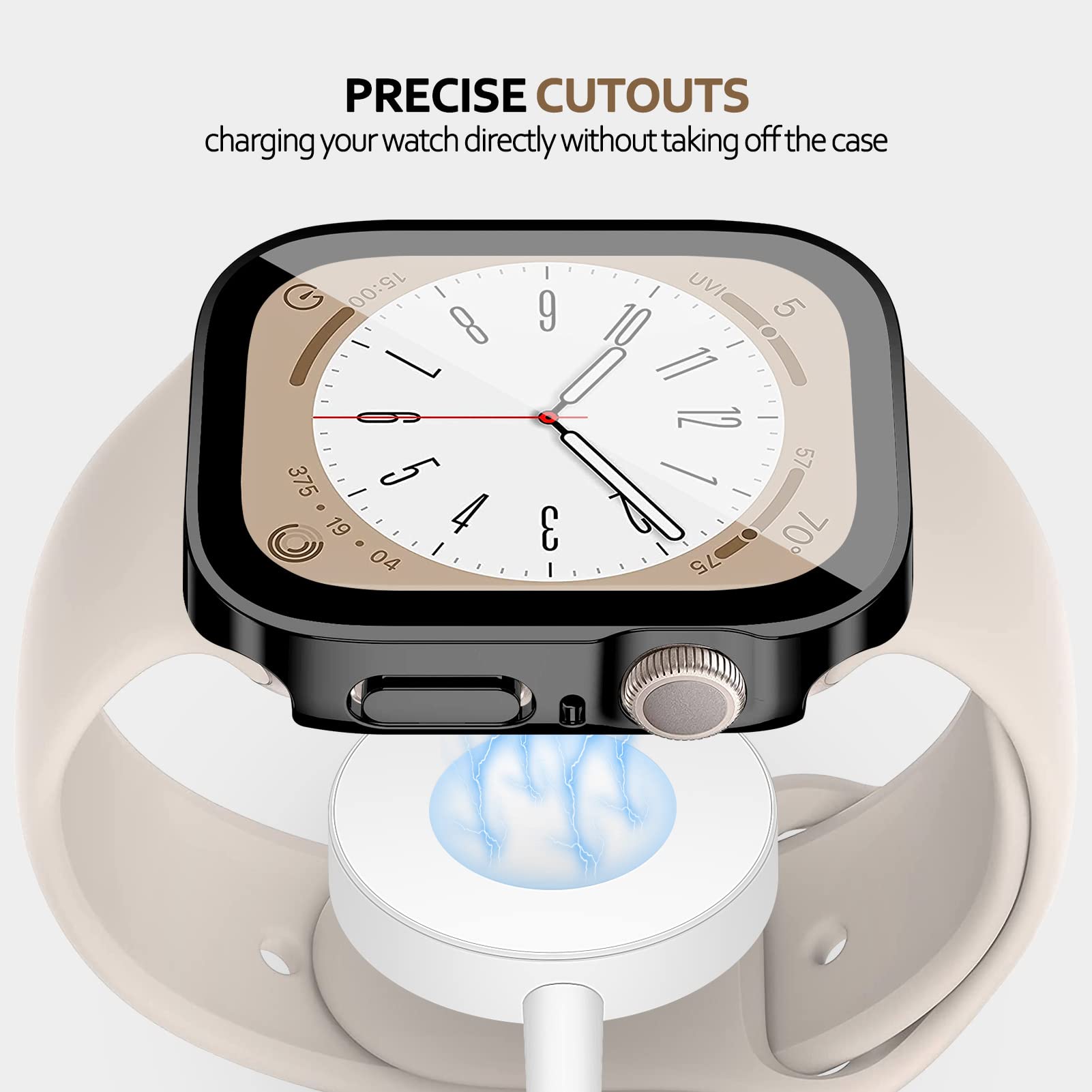 Hard PC Waterproof Case for Apple Watch Case 42mm 46mm 40mm 44mm 41mm 45mm, Built-in Tempered Glass Screen Protector, Ultra-Thin HD Full Protective Cover for iWatch Series 11 10 9 8 7 6 5 4 SE 3/2/1 — view 6