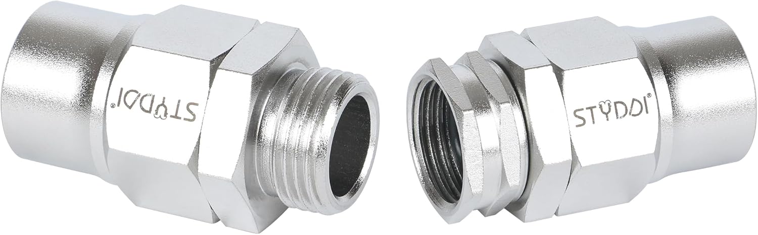 STYDDI 304 Stainless Steel 3/4-Inch Garden Hose Repair Fittings Kit, Heavy-Duty Male and Female 3/4" Barb Water Hose Replacement Ends Coupler, Lead-free Hose Mender Connector for 3/4" Garden Hose