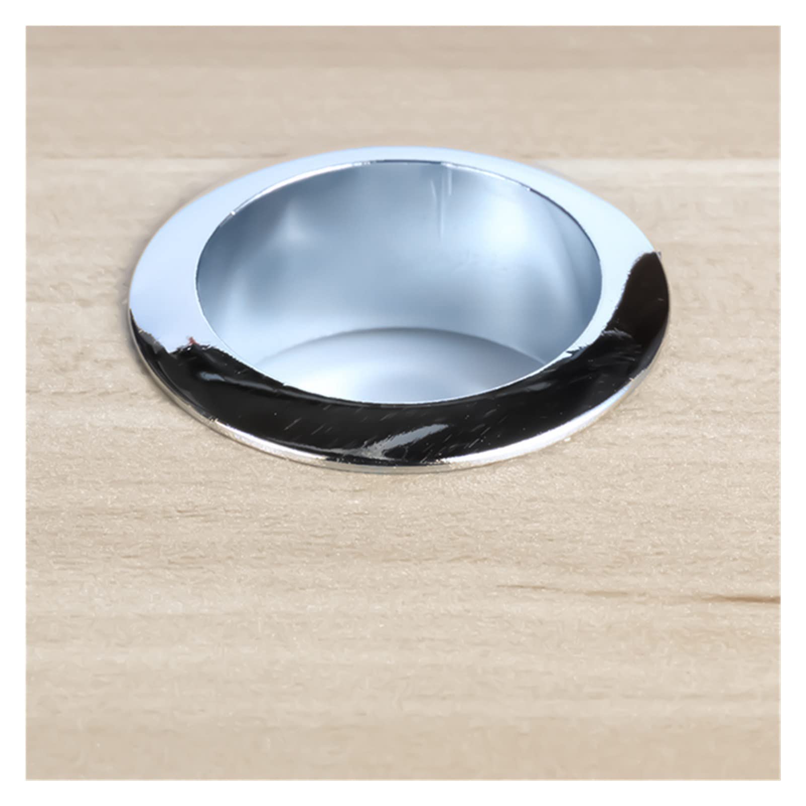 Passacavo in Lega di Zinco lucidato - 44 mm di Diametro esterno/32 mm di Diametro Interno - Organizzatore for Cavi for scrivania/bancone/Armadio (Confezione da 1)