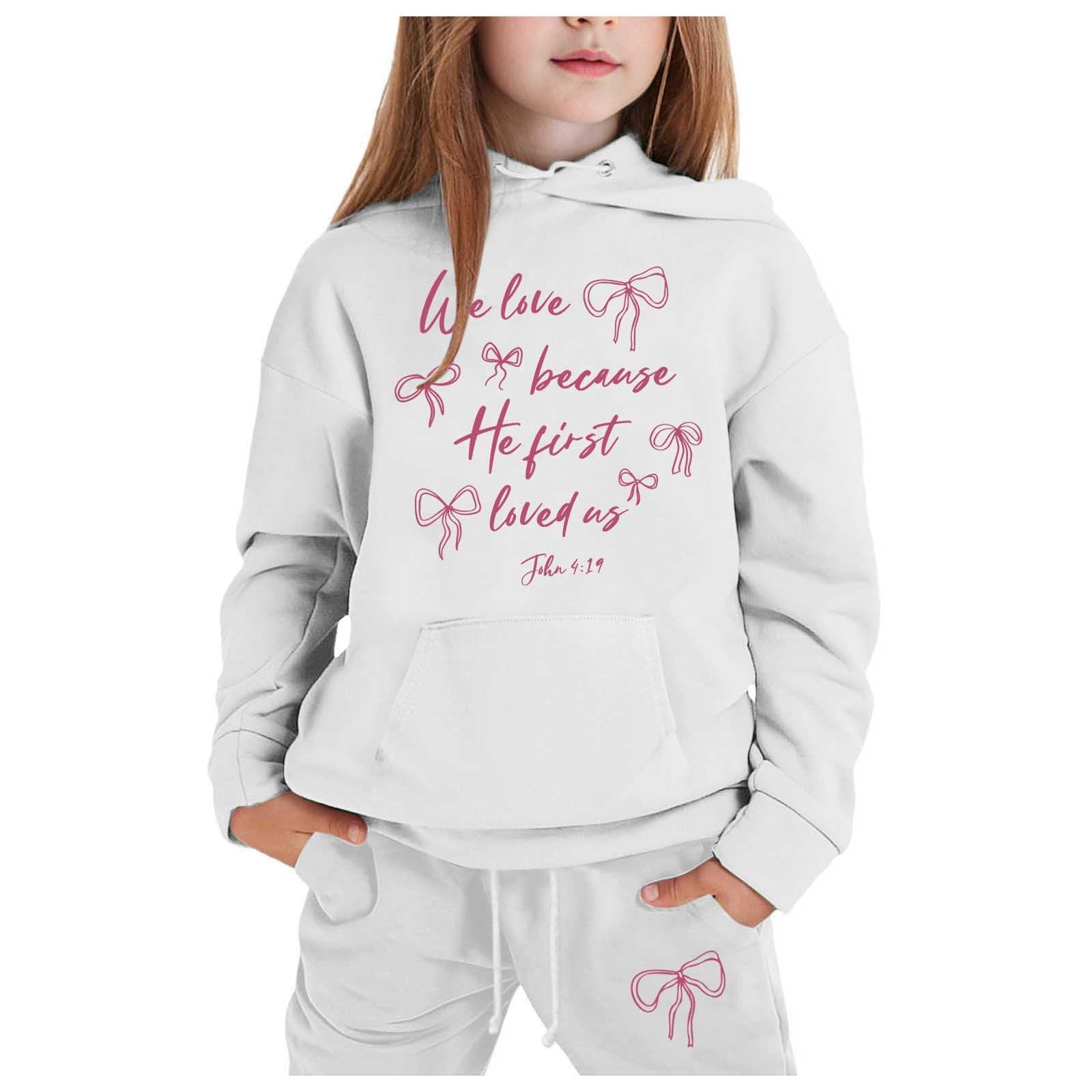 Generisch Trajes y Conjuntos de Niños Manga Larga Sólido Cálido Sudadera con Capucha Pantalones para Niñas Niños - Chándal para Niños Pequeños