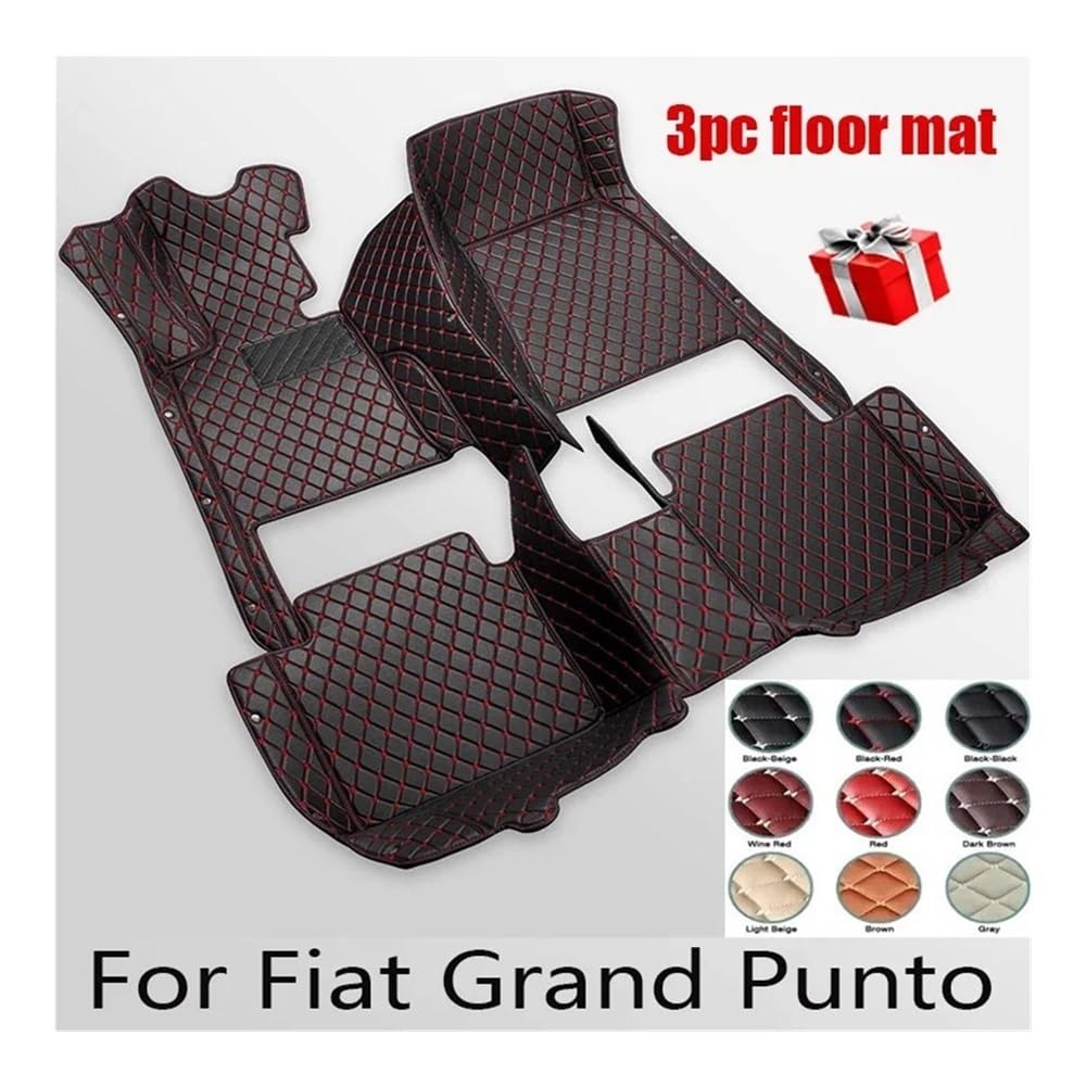 Generico Set tappetini Tappetini Auto per Grand per Punto per Project 199 2005~2009 3 Porte Tapetes para Carro Alfombrillas Coche per Accessori Tappeto tappetti(Cherry,Left)
