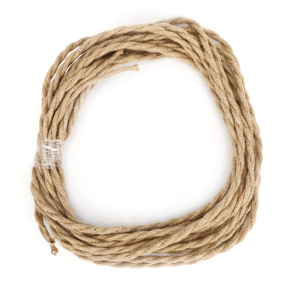 Mumusuki Electrical Cord Vintage Hemp Rope Twisted Pair Electrical Wire Cord Cable DIY Accessories for Chandelier Light(10 meters / 32.8ft)