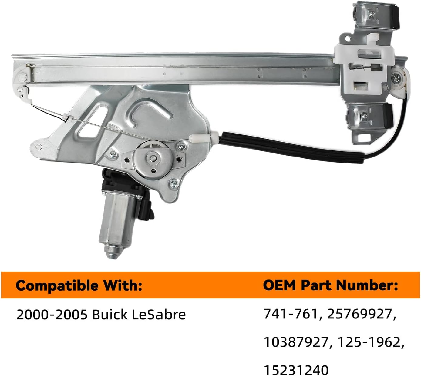 Front Right Passenger Side Power Window Regulator with Motor Assembly - Compatible with 2000-2005 Buick Lesabre - 741-761