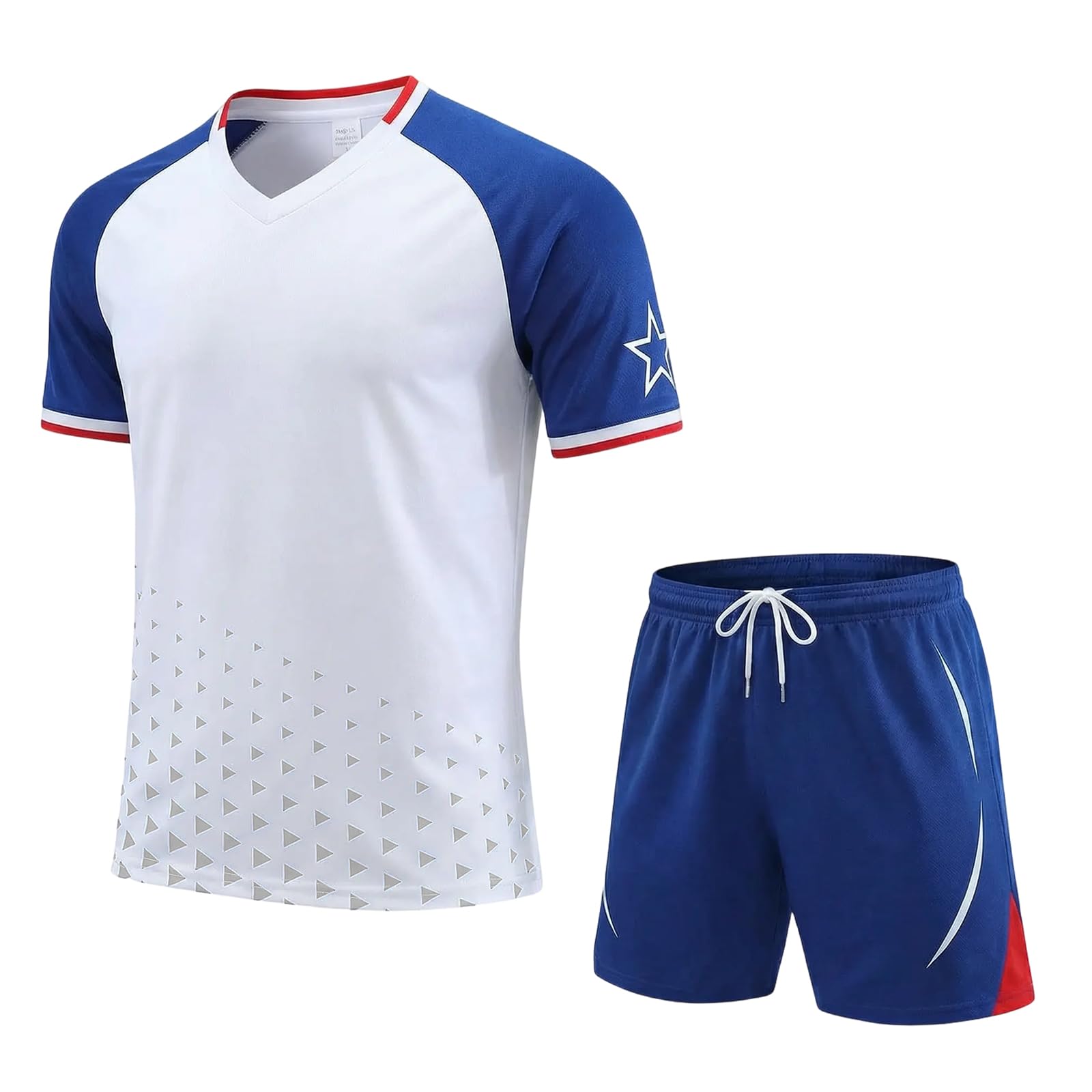 Completo Calcio Bambino, Maglia e Pantaloncini Corti Traspiranti, Abbigliamento Sportivo Asciugatura Rapida per Allenamento, Tennis, Corsa e Scuola
