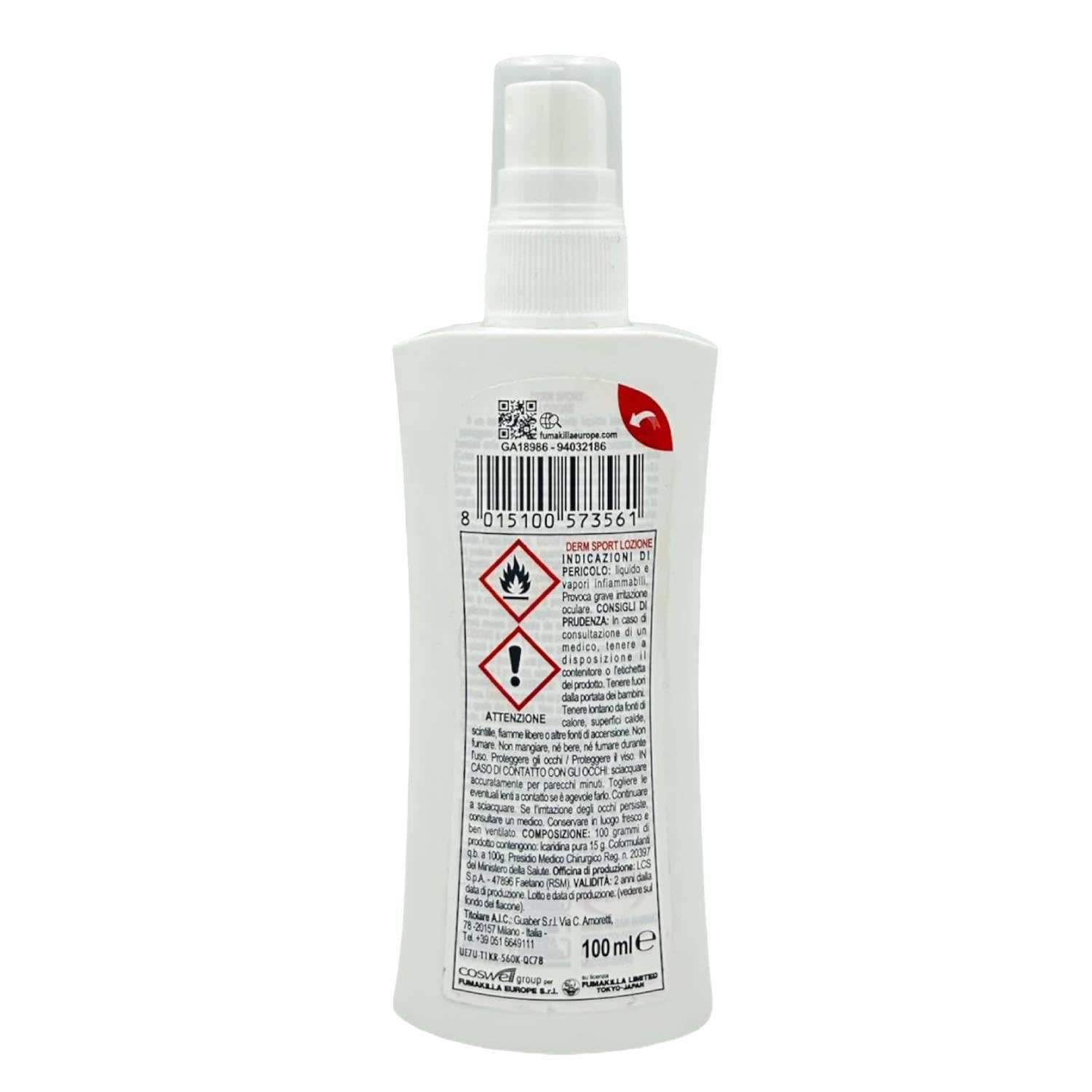 Vape Derm Sport Spray Antizanzare Lozione Antipuntura Contro Zanzare Comuni Zanzare Tigre E Zecche 100 Ml (3 Unità)