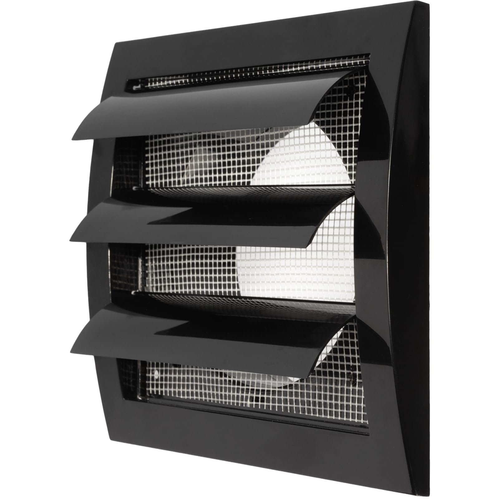 Repa Market Black W/Flaps Black Exhaust Hood Vent 4'' Inch / 100 Mm With Shutters, Built-In Pest Guard Screen And Flange, Air Vent Cover With Hvac Exhaust Vent Duct Cap, Helps With Backdraught/Backdraft
