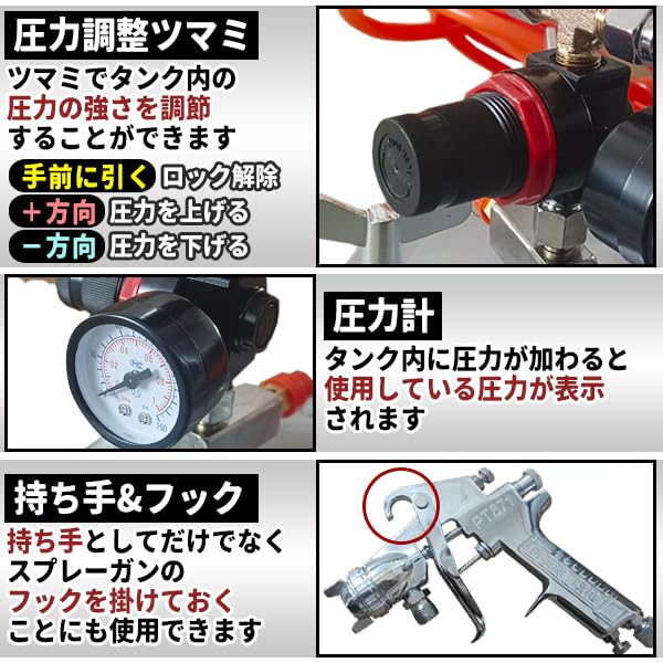 Amazon.co.jp: 2.0mm 加圧式 エアースプレーガン10リットル 塗装