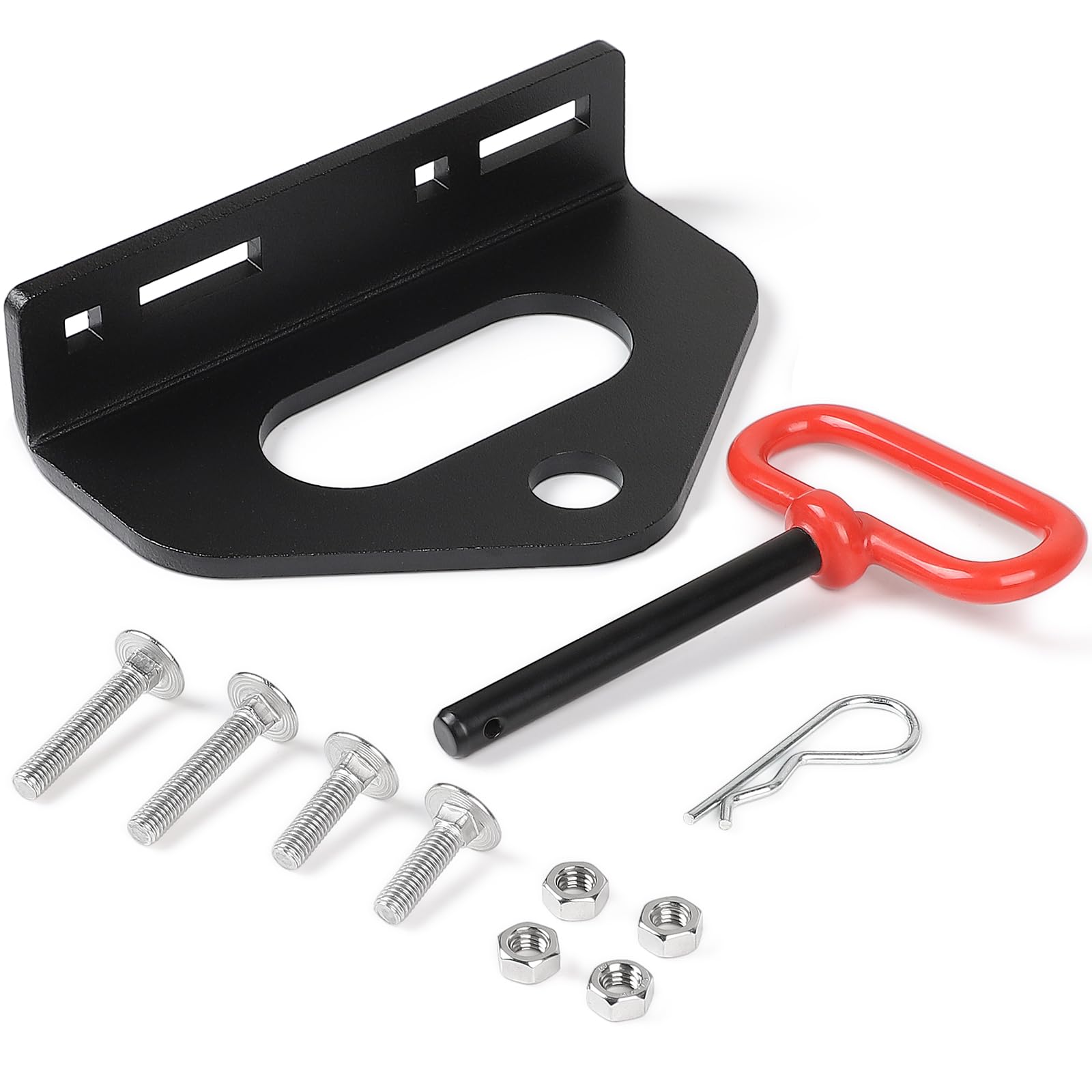 SWAWIS Attelage Tracteur Tondeuse Universel Heavy Duty pour Tondeuse Zero Turn Compatible 4-13,8cm Entre Boulons Encoche Chaîne 8,9x3,9 cm Trou d'Accroche 1,9 cm Boule Attelage Remorque