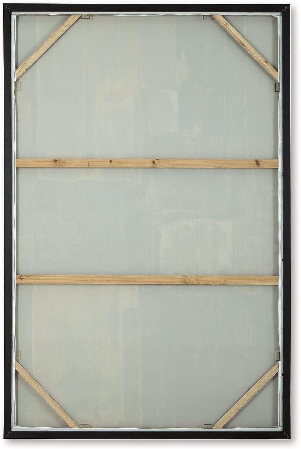 Signature Design by Ashley Howford Contemporary Rectangular Abstract Framed Hand-painted Wall Art 48 x 72 Inches, Black & Gray