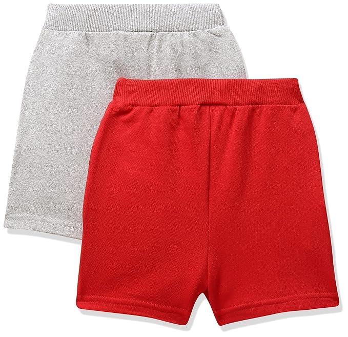 Image of Clotth Theory Boys Cotton Shorts Pack of 2 | Soft Breathable Fabric | Elastic Waist | Casual Wear Kids Comfortable Shorts