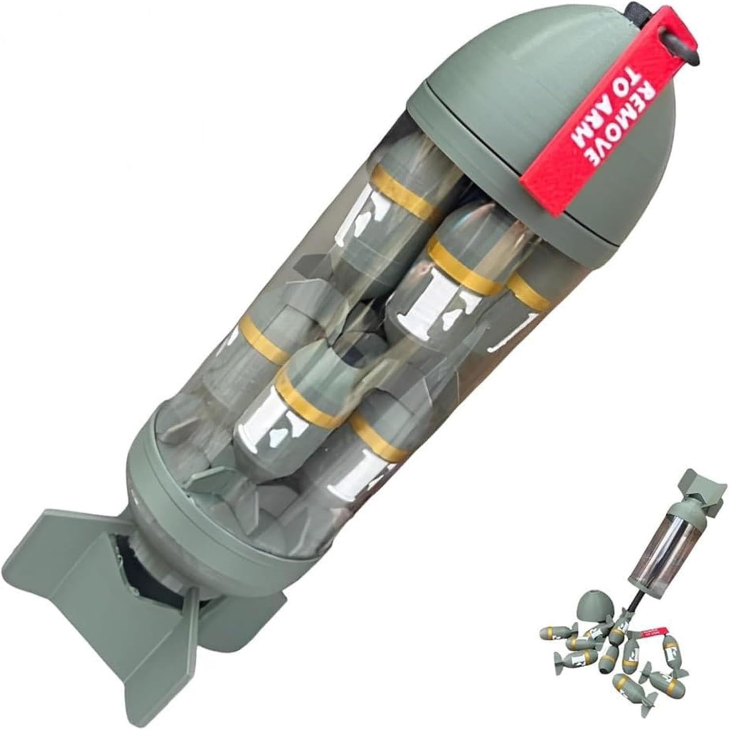 New Decompression Fun Bomb, Large Missile Shell with 10 Small F-Bomb, Miniature Novelty Toys Gifts for Adults Men
