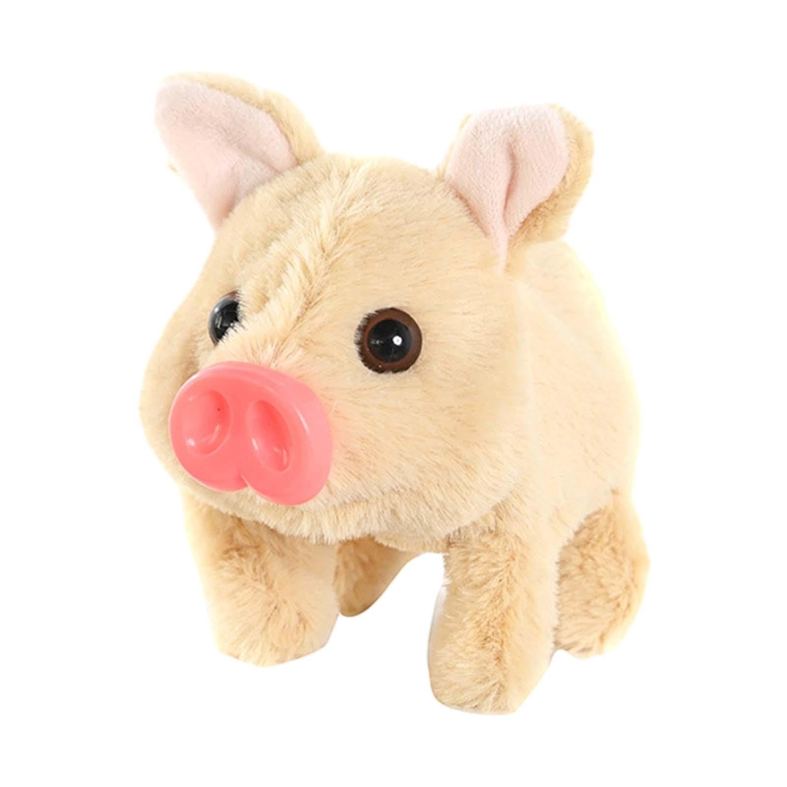 Sharplace Plush Toy Pig with Sounds, Interactive Electronic Pig Toy Animated, Funny Twitch Nose Walking Piggy Doll,Interactive Sensory Educational Toy for Toddler Easter Christmas Birthday Gift Brown