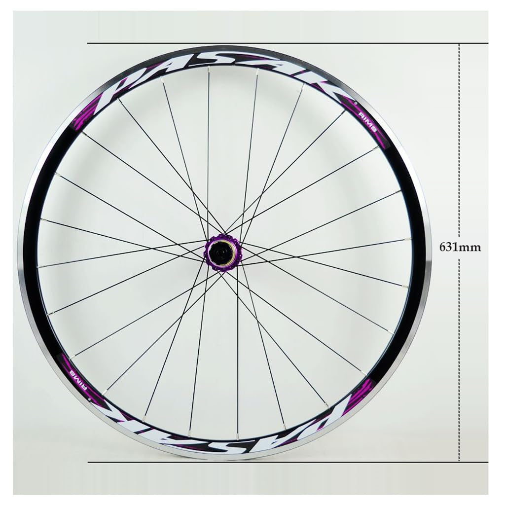 Juego de ruedas de aleación de aluminio para bicicleta de carretera 700C, freno V, liberación rápida, llanta de bicicleta de carreras de 30 mm/24 radios, neumáticos de 20C-35C para 8/9/10/11/12 veloc
