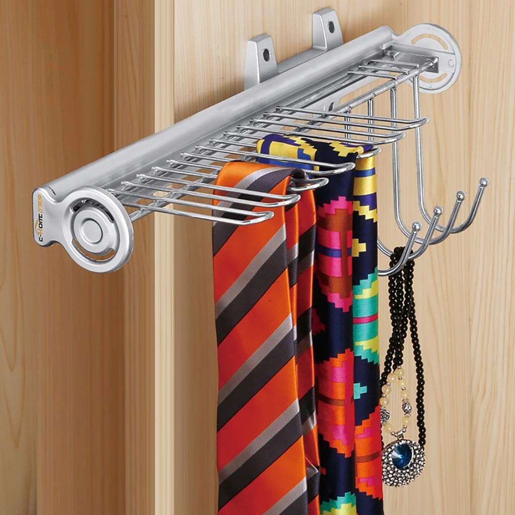 Porte-Cravates Sur Pied 168 Cm – 2 Niveaux 31 Crochets – Métal Blanc – Présentoir Ceintures Écharpes Accessoires – Rangement Élégant Chambre