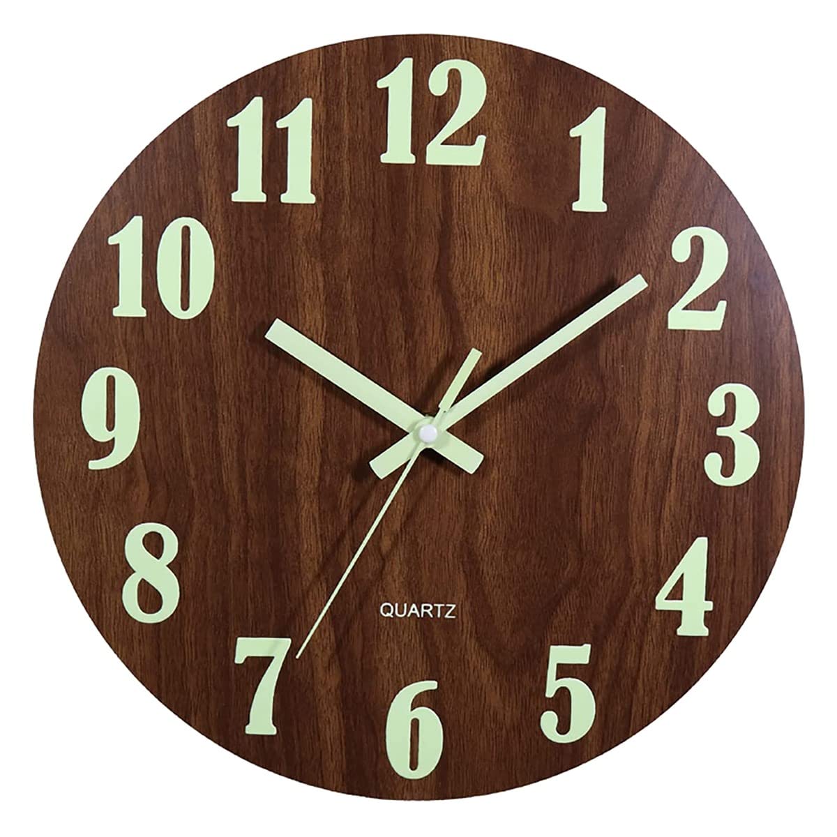 CTRLZS Wall Clock,12 Inch Wooden Silent Non-Ticking Kitchen Wall Clocks for Indoor/Outdoor Living Room