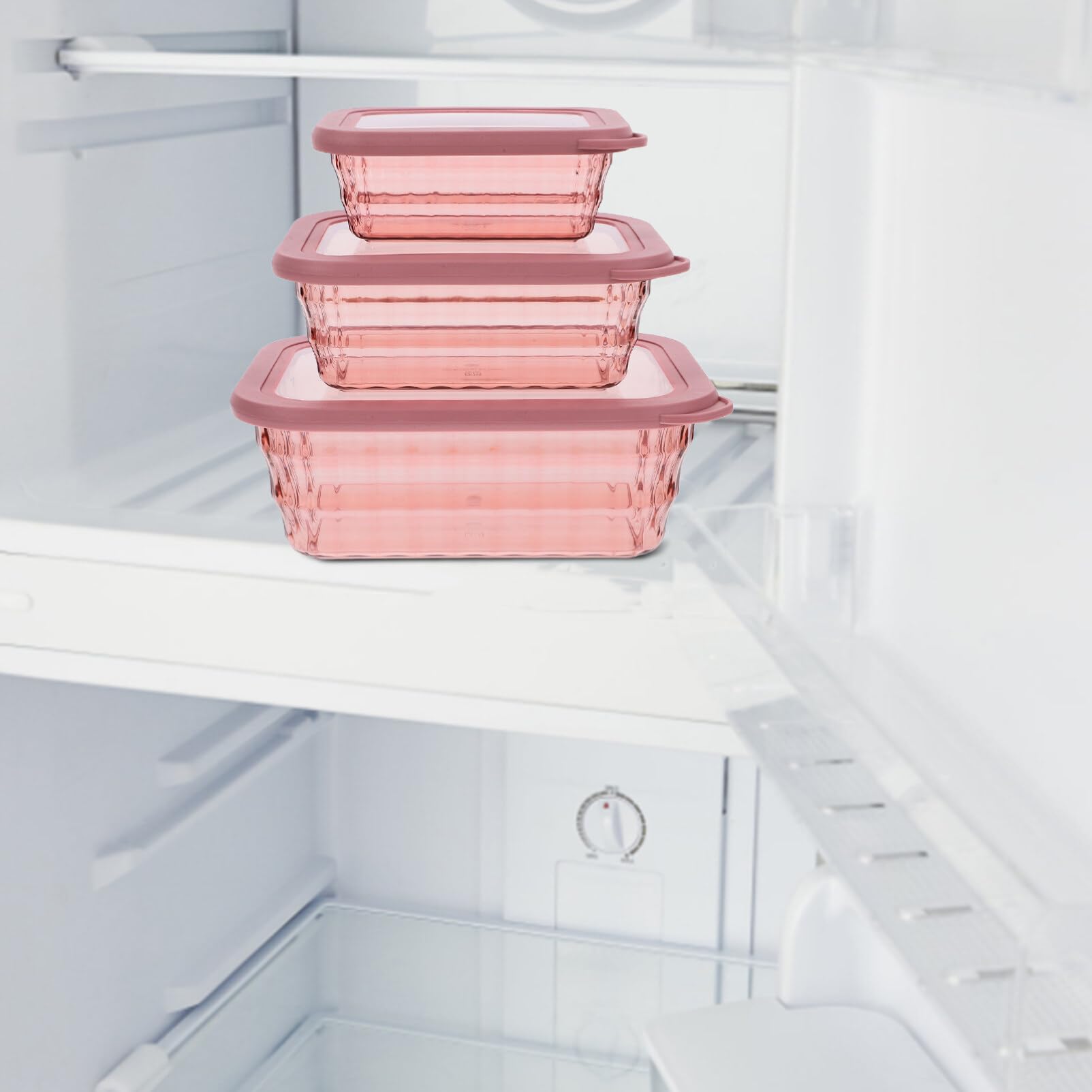 3stücke Küchen-aufbewahrungsbox Luftdichter Behälter für Obst und Gemüse Transparenter Getreidebehälter Frischhaltebox für Lebensmittel Kühlschrankbox zum Organisieren von Vorräten