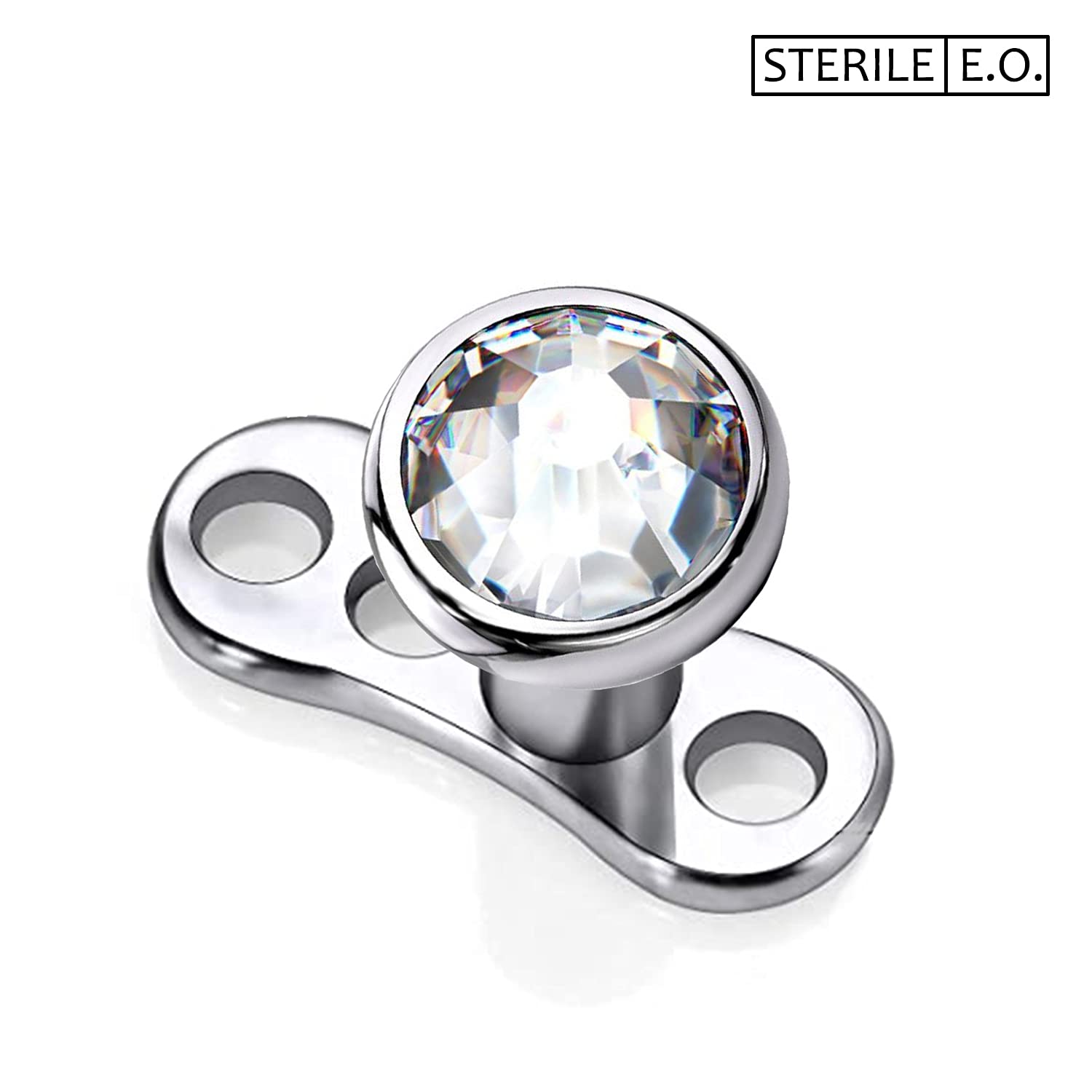 WARRIOR Crystal dérmica ancla parte superior y base de Titanium G23 Estéril et Perforación dérmica KAI médico Biopsia Curette-Punzones, Perforación por punción Desechable(Ø 2.0mm, 1 pièce + 1 dermal)