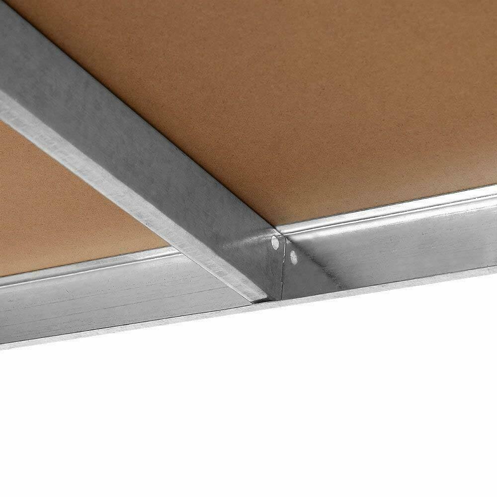 Megashopitalia Scaffale (2 pezzi) Mensola Scaffali Scaffalatura Metallo Zincato 5 Ripiani L90xP40xH180 cm Legno MAX 875KG (Argento)
