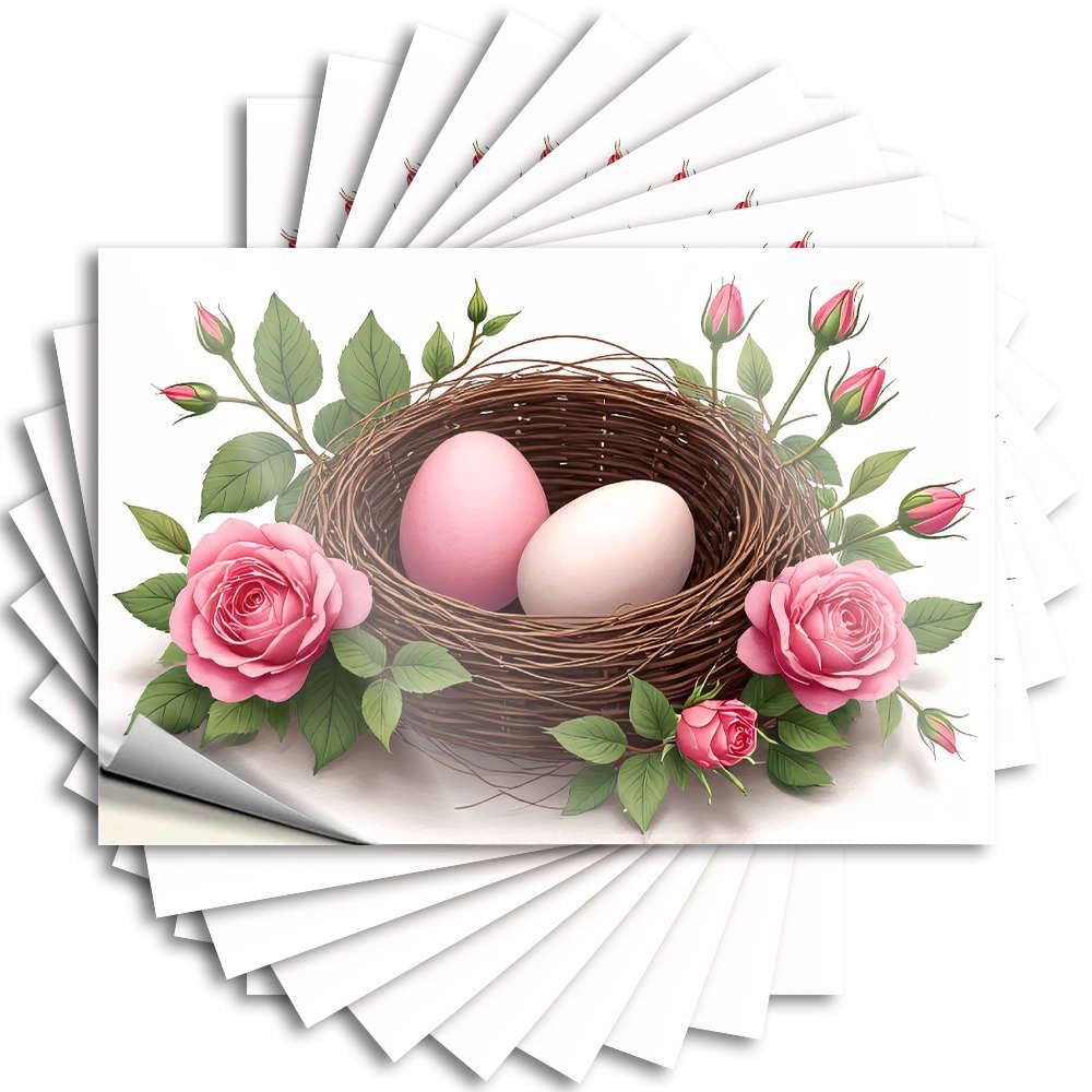 Sign Nurse Funny: Day of The Week Easter Eggs in A Nest with Roses. Beer Decor Coated Bumper Stickers for Adults(12X18CM-6Pcs)