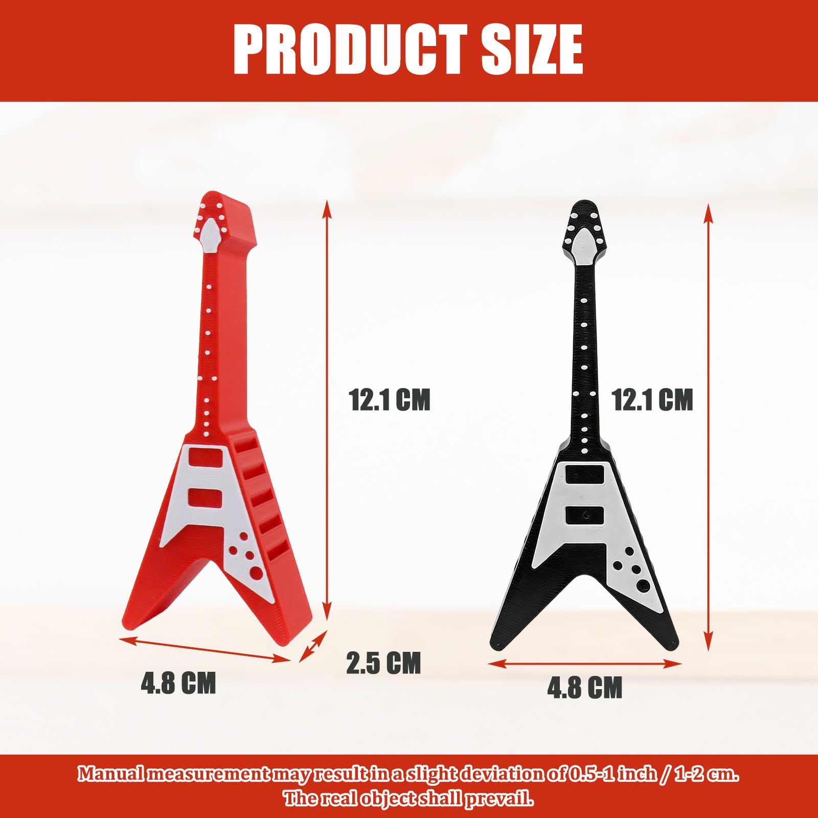 Uchwyt na kostki do gitary głośnik futerał na kostki gitarowe 12 x 4,8 cm, akcesoria do gitary do przechowywania kostek gitarowych, etui na kostki zaprojektowane do 10, kształt gitary, zestaw 2 sztuk