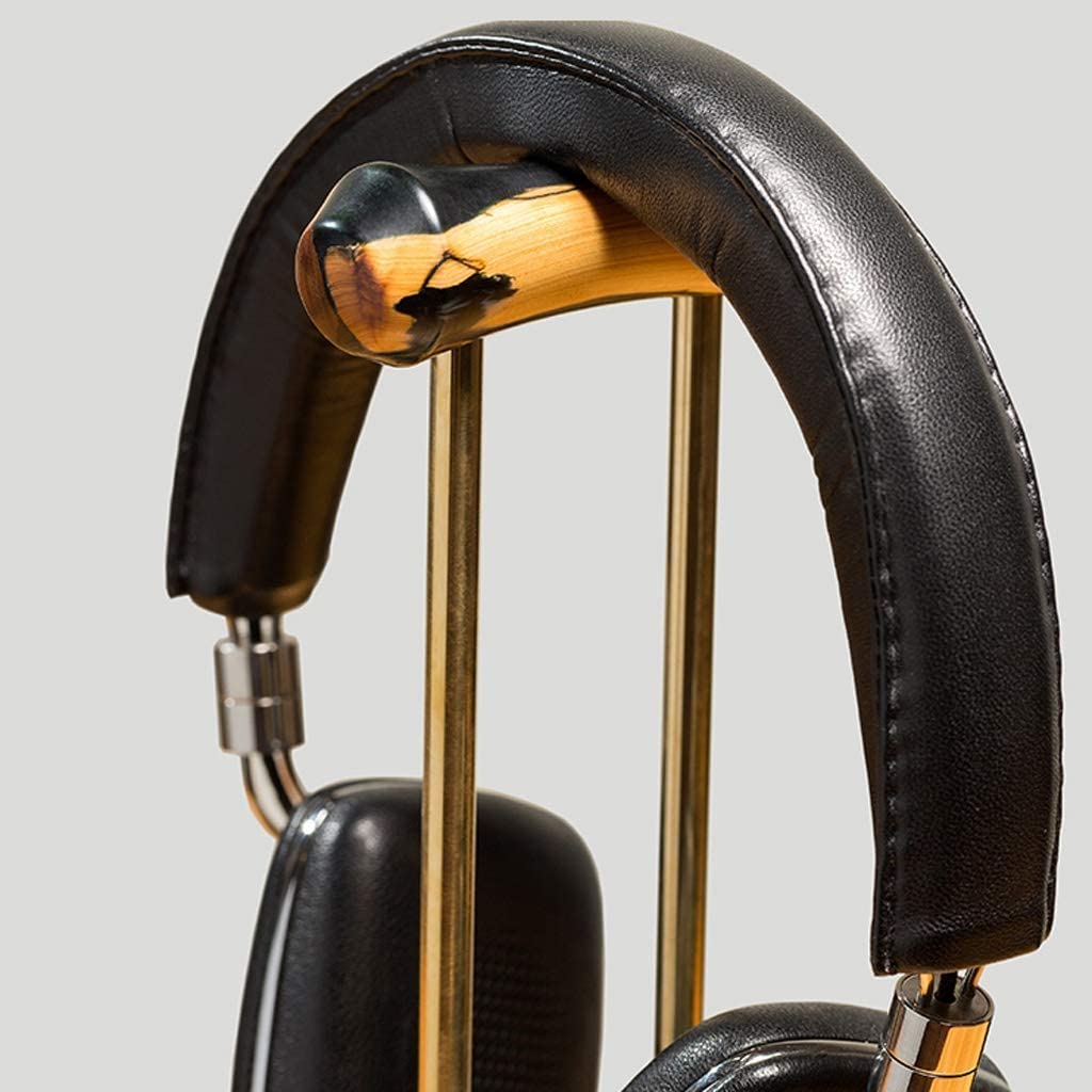 Kopfhörer Ständer Schreibtisch Zubehör Kopfhörerständer Aus Holz, Desktop-Headset-Halter Mit Messing-Stützstange, Kopfhörerhalter, Gaming-Zubehör Gaming Headsets(A)