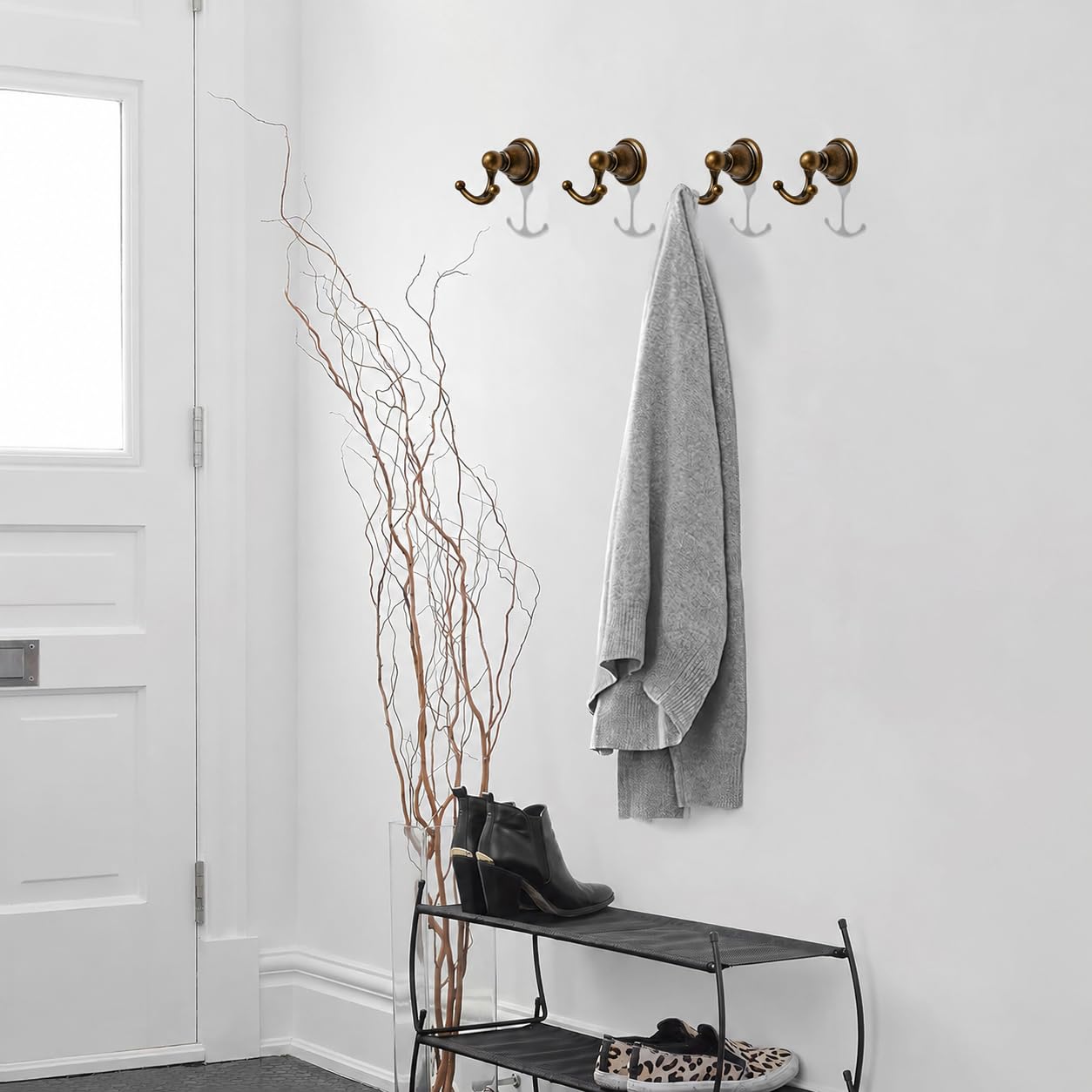 KHTUMEWARE-170370 Antique English Brass Coat/Robe Hooks 2-Pack in Antique English Brass — KHTUMEWARE