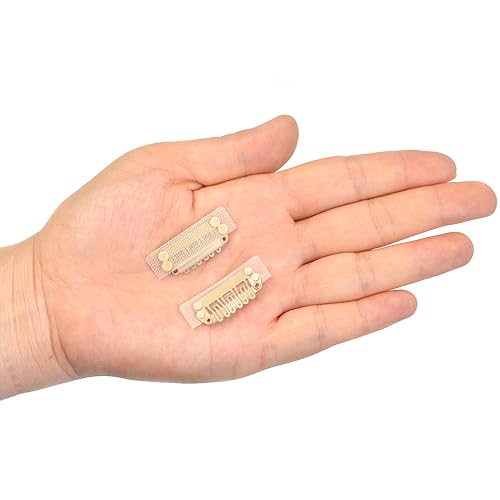 Miniatura 5 de 6 pinzas adhesivas para pelucas en forma de U, 1.102 in, 6 dientes, extensiones de cabello con goma para extensiones de cabello (rubio)
