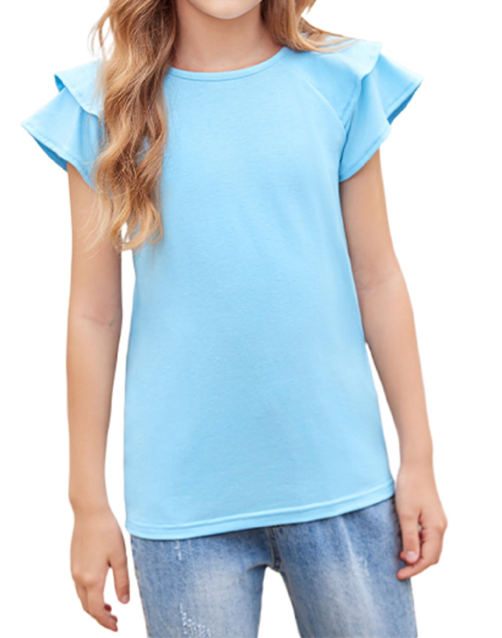 Arshiner Niña Camisetas de Manga Corta Tshirt de Verano Casual Color Sólido Camiseta para Niños 3-12 años