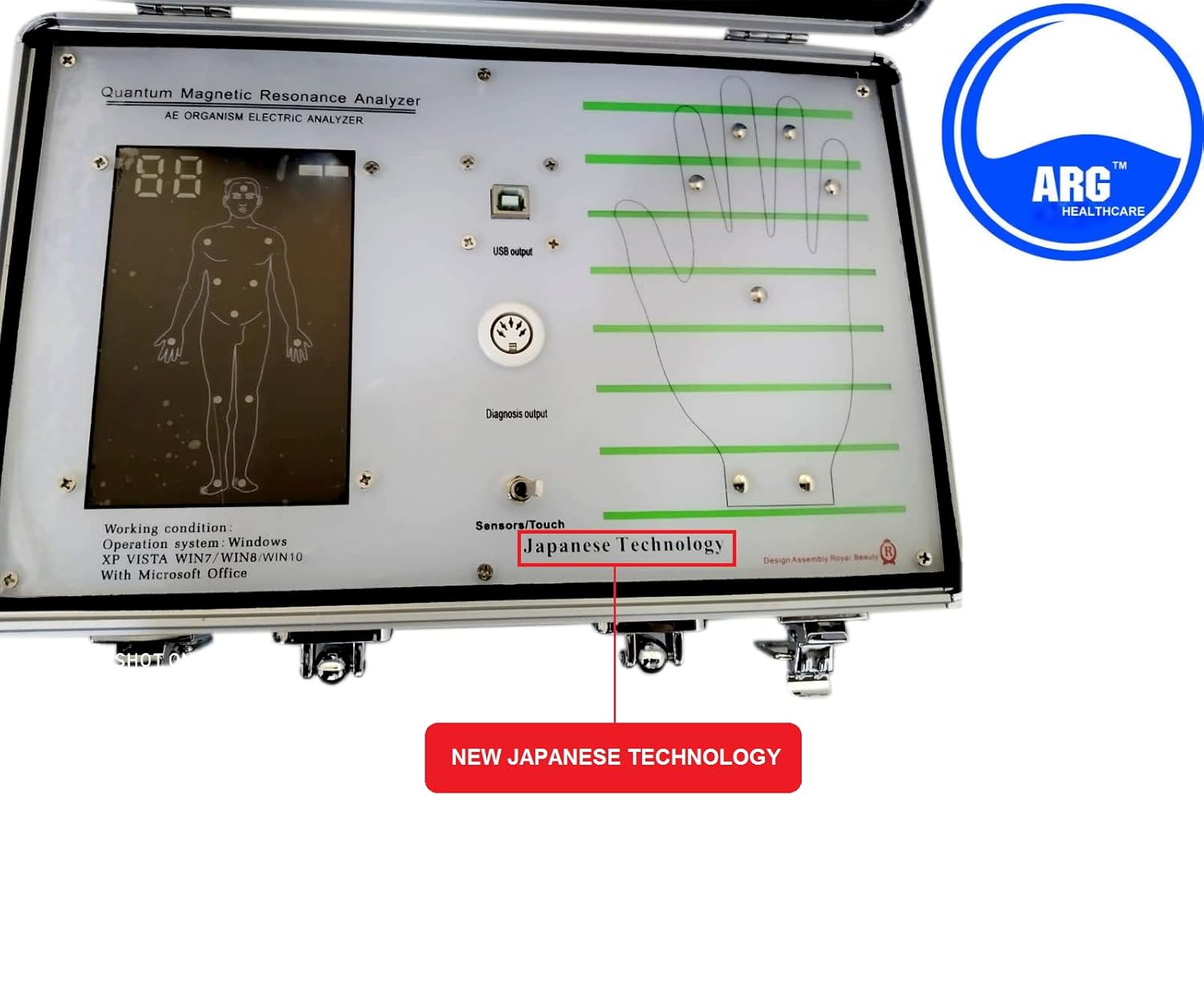 ARG Healthcare 30G Quantum (2 In 1) Body Analyzer Machine For Full Body Checkup Latest Japanese Technology Scanning with Rod or Palm Generate 55 Reports (Men, Women, Children) Work In Windows 10 ARG Healthcare 30G Quantum (2 In 1) Body Analyzer Machine For Full Body Checkup Latest Japanese Technology Scanning with Rod or Palm Generate 55 Reports (Men, Women, Children) Work In Windows 10