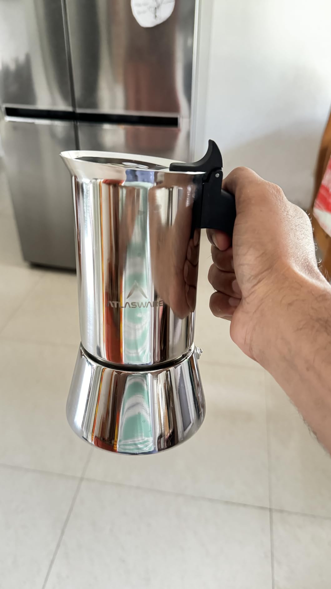 Buy Atlasware Stainless Steel Mocha design 6 Cup Coffee Maker Online at