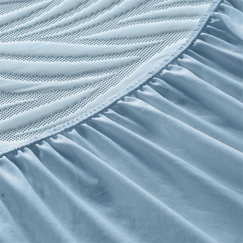 Protector Colchon Impermeable,Cubre Colchon Protector de colchón acolchado impermeable, funda de colchón transpirable y agradable for la piel, sábana ajustable antideslizante y cubrecamas.(WHITE,Twin-