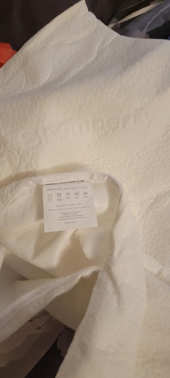 King Size Waterproof Cooling Pillow Protector by Slumberfy - Premium Skin-Safe Cover with Zipper Closure - Natural Fabric with ArcticTex Cooling Technology, Noiseless Pillowcase: 20x36 in