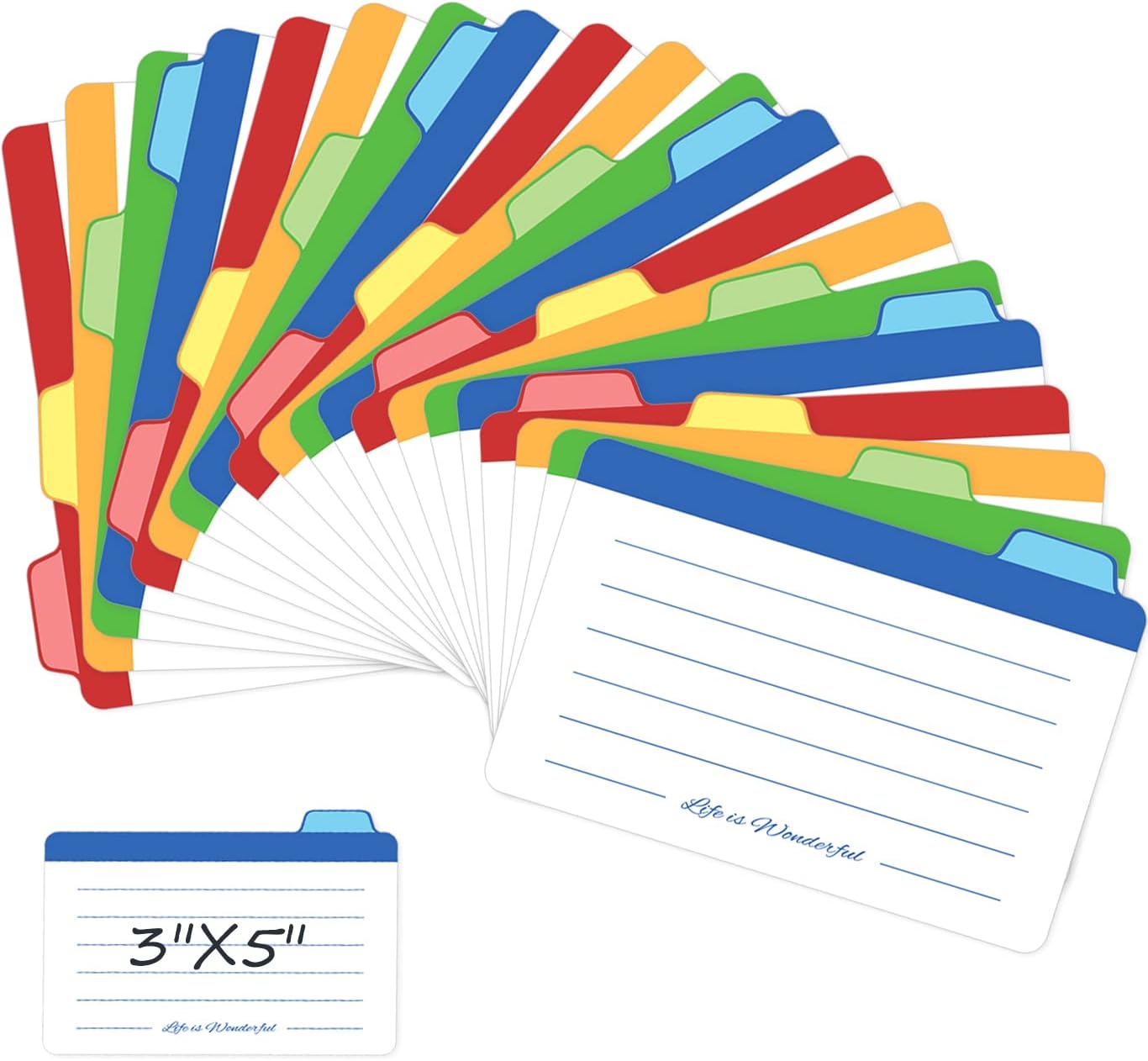 Neando Index Cards Guide Dividers 3x5 inches, the Blank Index Cards