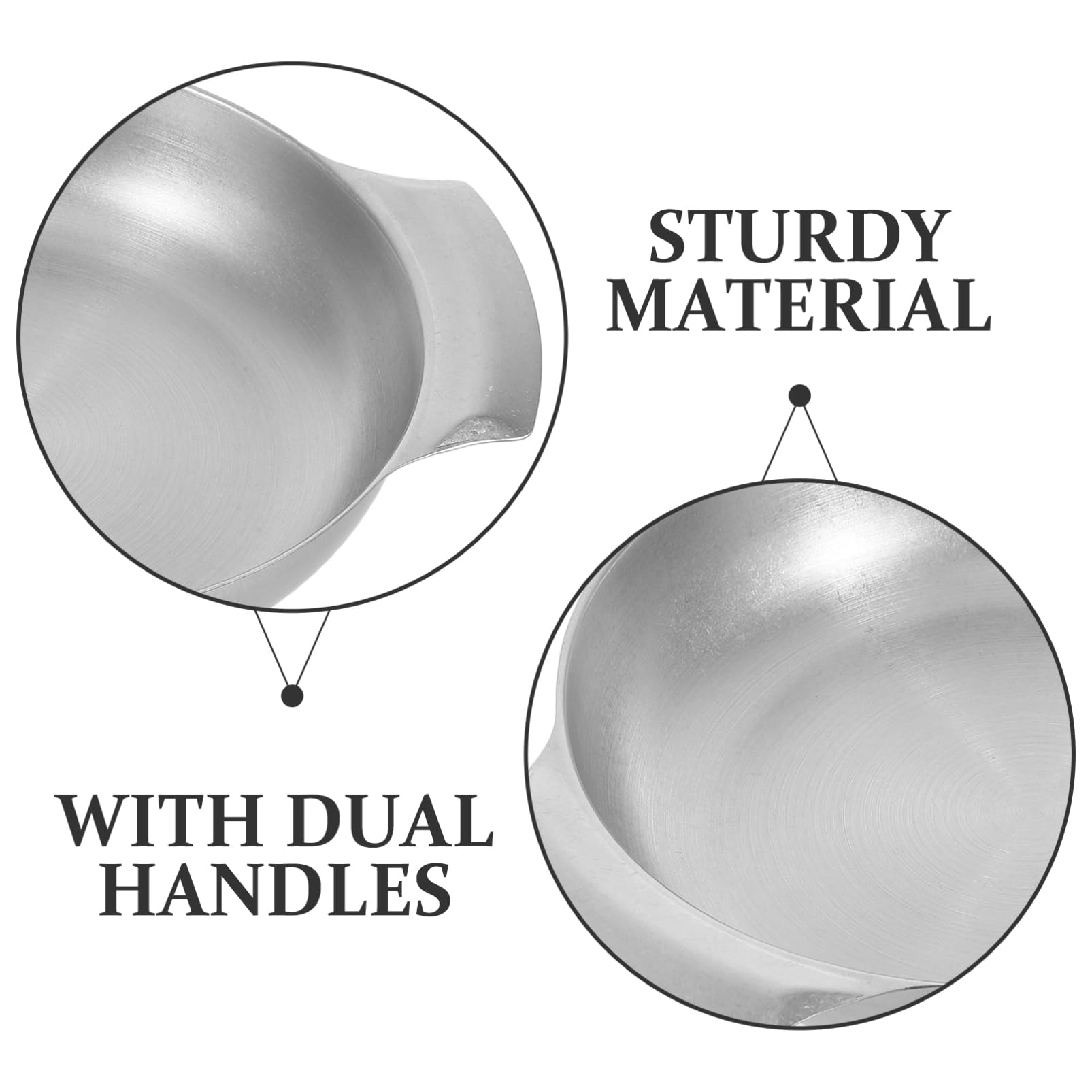 Luxshiny Olla con Doble Asa Estilo Retro Pequeña de Acero Inoxidable Resistente Corrosión y Versátil para Cocinar en Casa y Asar