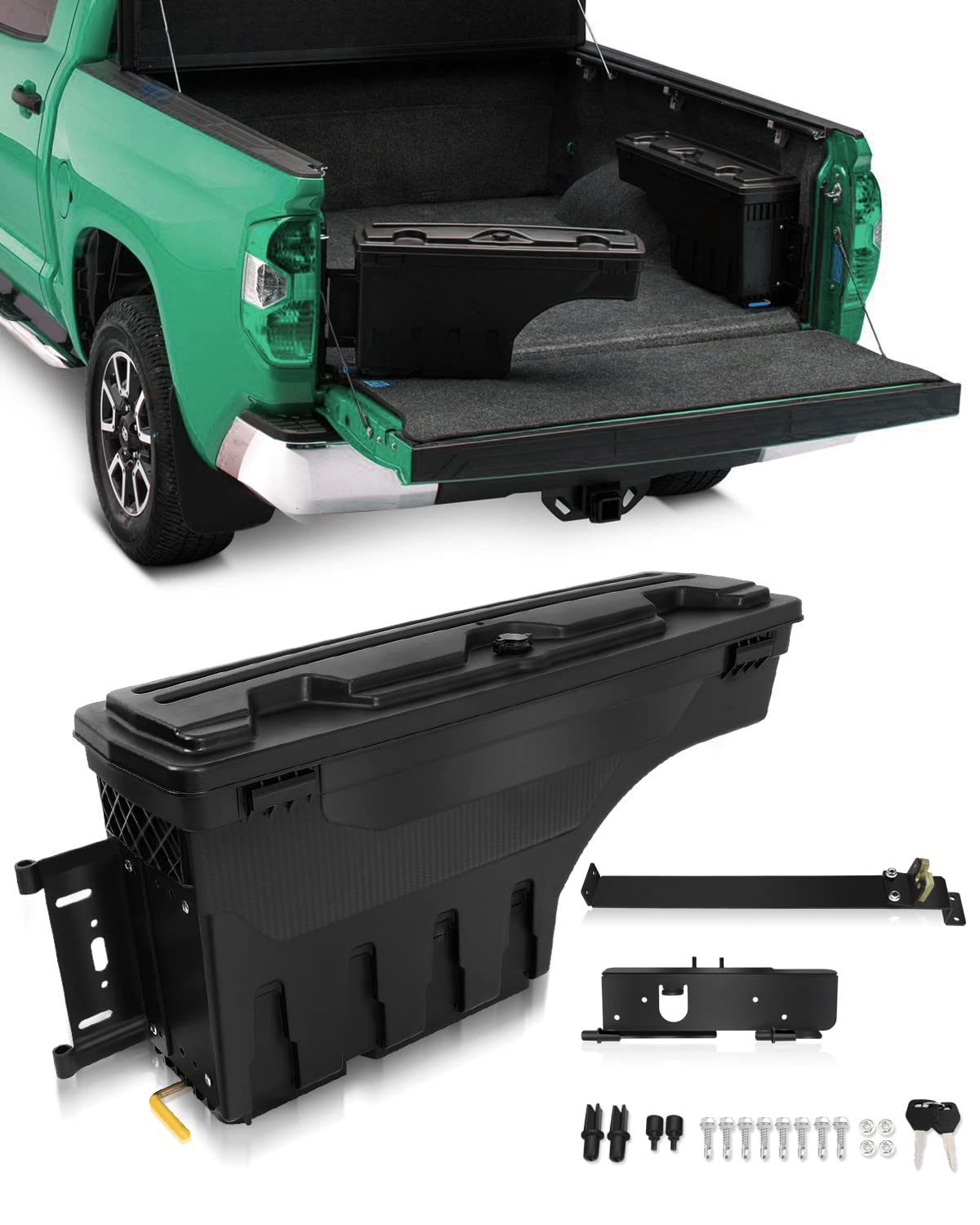SCITOO Truck Bed Storage Tool Box Fit 180° Rotating For