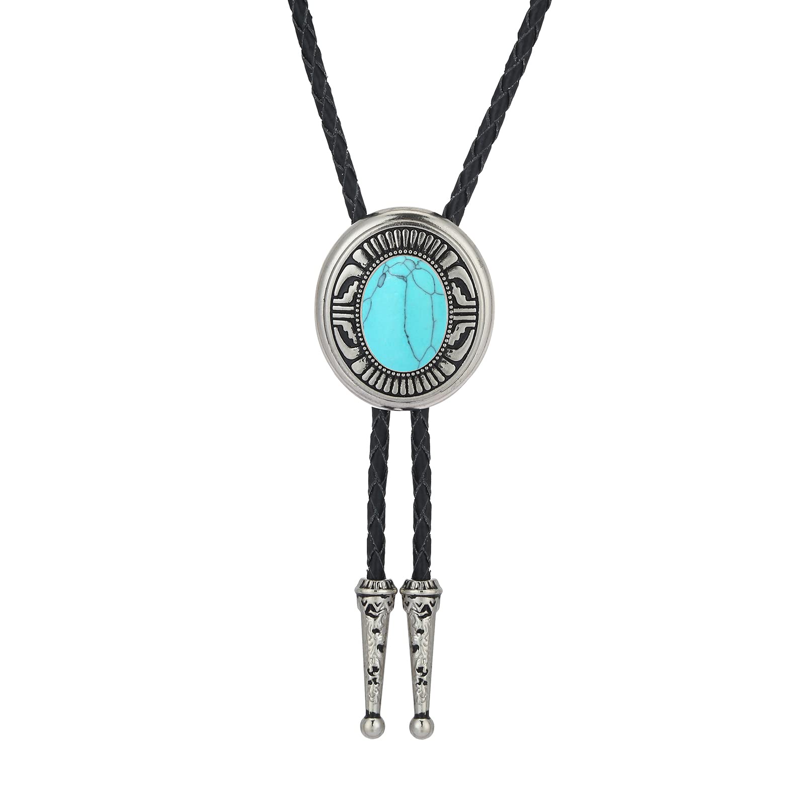 Btilasif Bolo Tie Brown for Men, Scorpion Luminous Stone Cowboy Tie Western Leather Necktie Necklace for Women