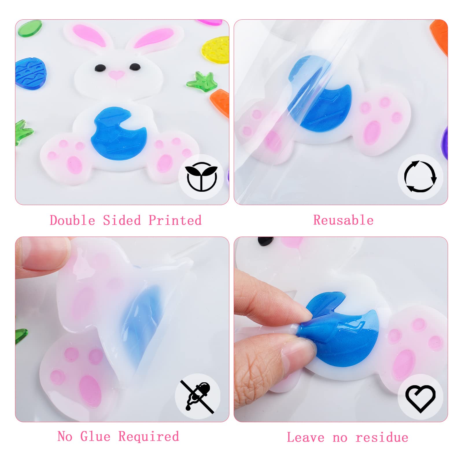 Adesivi Per Finestre Di Pasqua In Gel - Decorazione Festiva Facile Da Applicare - Foto 5