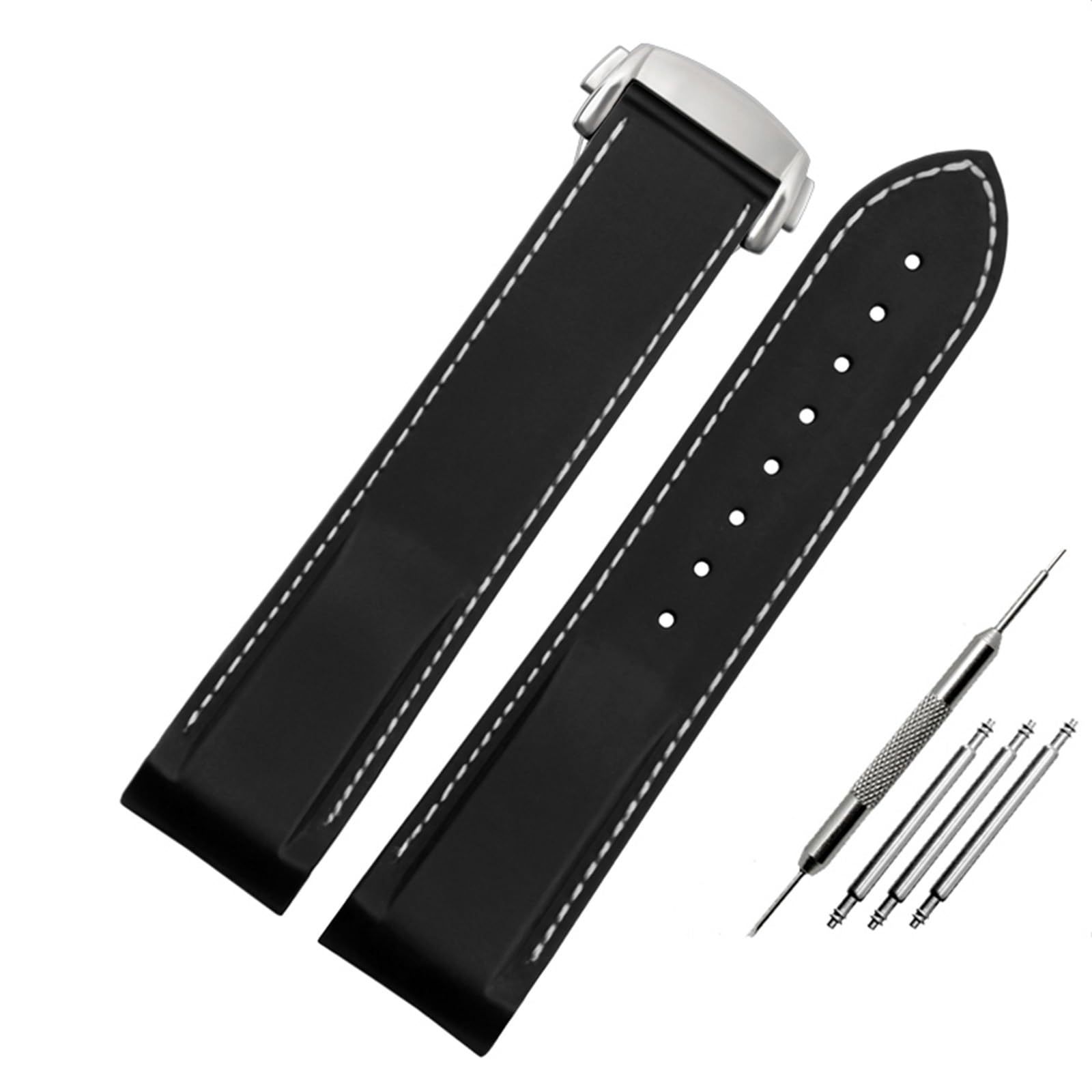 Bracelet caoutchouc 22mm interface incurvée sport pour Seamaster - 8