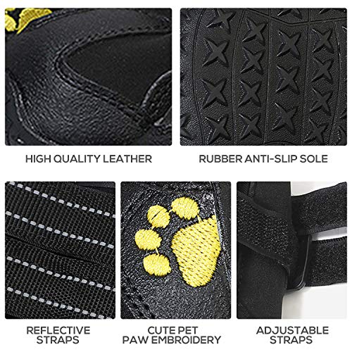 Cucudy Sapatos de cão Botas Sapatos À Prova D 'Água para Cães com Reflexivo Robusto Anti-Slip Sola